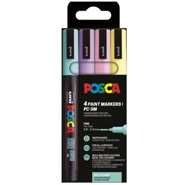 POSCA PC-3M 4stk Pastel Farver