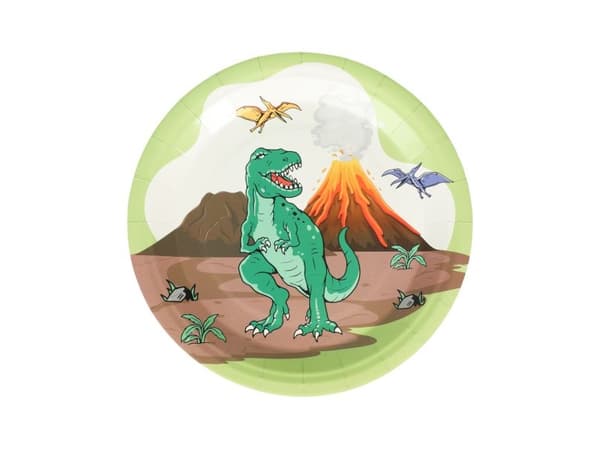 Dinosaur tallerkener, 8 stk
