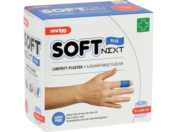 Plaster Soft Next Snøgg 6 cm x4.5 m Latexfri Blå til 115554,1 rl/bk