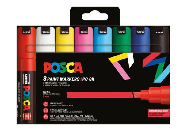 POSCA PC-8K 8 st Basic-färger