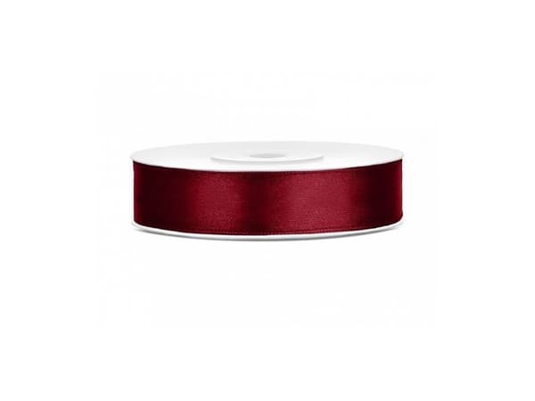 Syvänpunainen satiininauha 12mm