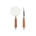 Pikkukuva 2 / 4: Magnifying glass Home ESPRIT Crystal Steel Acacia 8 x 8 x 30 cm