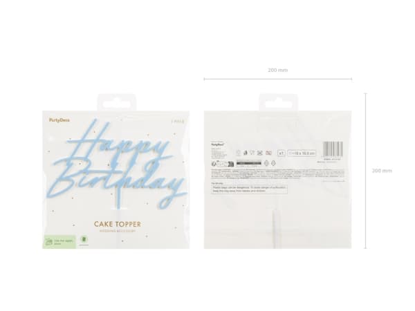 Tåget blå kagepynt Happy Birthday