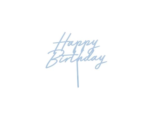 Tåget blå kagepynt Happy Birthday