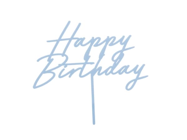 Tåget blå kagepynt Happy Birthday