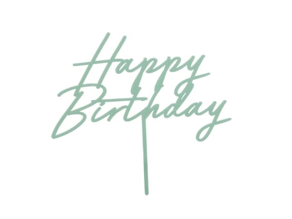 Mintgrøn kagepynt Happy Birthday