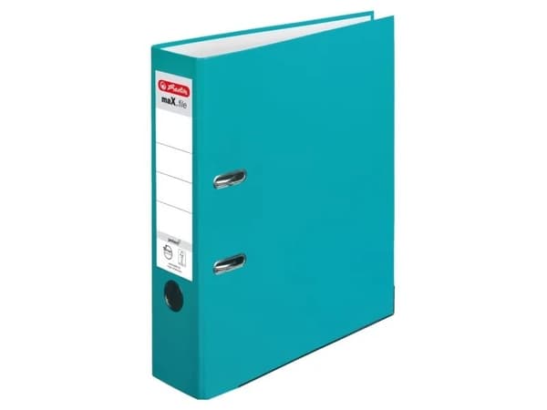herlitz maX.file skyddsmapp, ryggbredd: 80 mm, turkos DIN A4, PP-plastomslag, kantskydd, invikbar rygg (10094829)