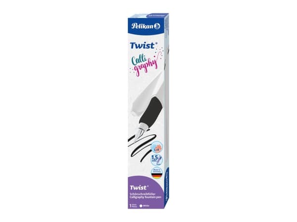 Pelikan 824590, Vit, Påfyllning med bläckpatronssystem, Blå, Rostfritt stål, Ambidextrous, Tyskland