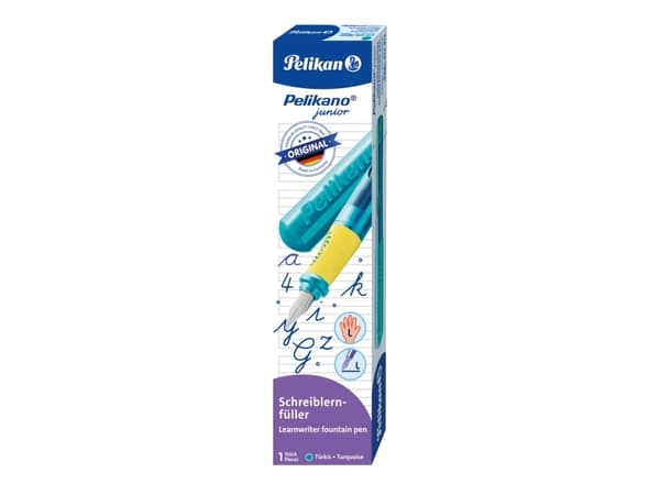 Pelikan 824873, Turkis, Fyllesystem med patron, Blå, Rustfritt stål, Venstrehendt, Boks