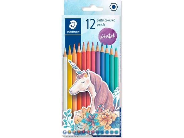 STAEDTLER Färgpenna hexagonal pastellfärger ass (12)
