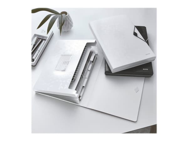 Leitz WOW - Dokumentmappe - kan utvides - 6 rom - 6 deler - for A4 (210 x 297 mm) - kapasitet: 250 ark - med fliker - hvit