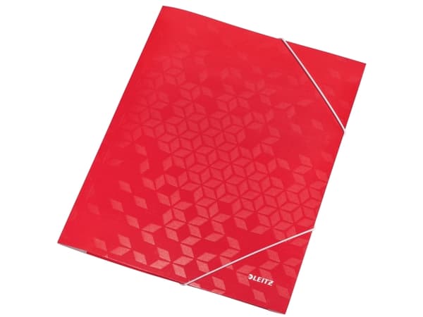 Leitz WOW - 3-fliksmappe - for A4 (210 x 297 mm) - kapasitet: 150 ark - patterns - rød