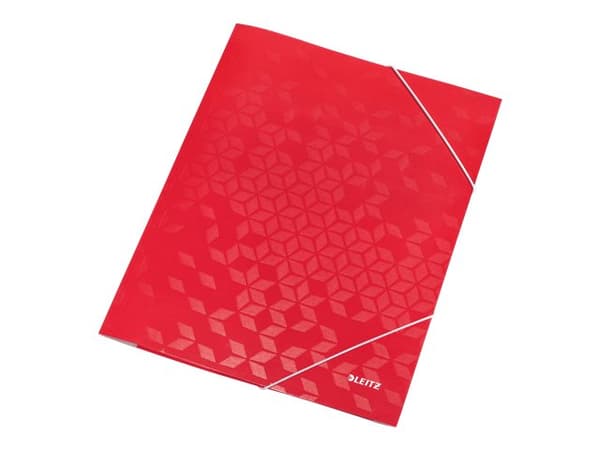 Leitz WOW - 3-fliksmappe - for A4 (210 x 297 mm) - kapasitet: 150 ark - patterns - rød