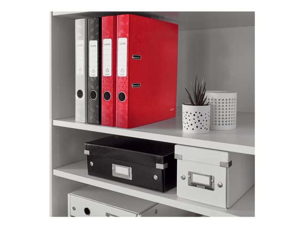 Leitz 180° WOW - Spakbågesfil - ryggbredd: 52 mm - för A4 (210 x 297 mm) - kapacitet: 350 ark - geometric pattern - röd