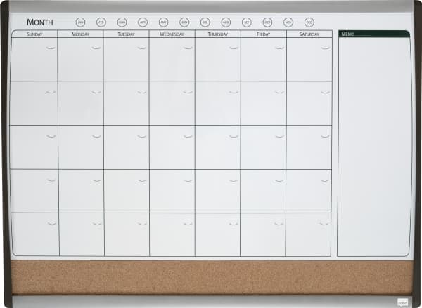 Nobo Home Combi monthly planning board, 58.5 x 43 cm