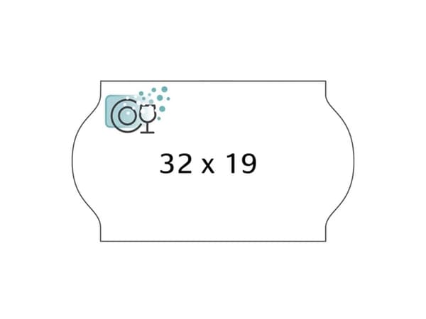 Etiketti Meto 32x19mm valkoinen vesiliukoinen liima 1000kpl/rulla - (30kpl)