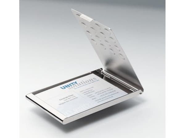 DURABLE Business Card Holder - Visittkortboks - forkrommet metall - sølv