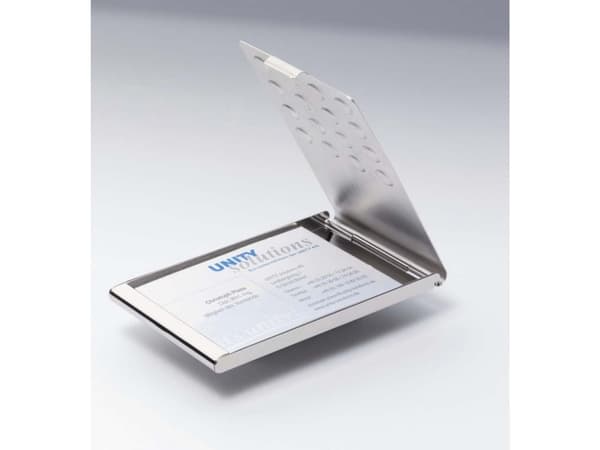 DURABLE Business Card Holder - Visittkortboks - forkrommet metall - sølv