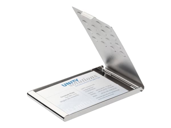 DURABLE Business Card Holder - Visittkortboks - forkrommet metall - sølv