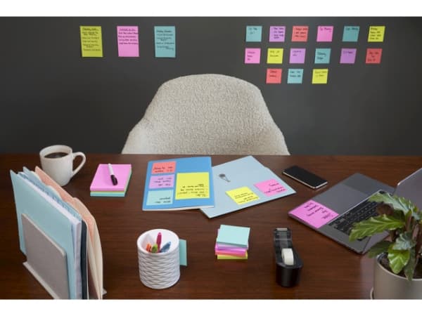 Post-it Super Sticky Notes3 linjerede- + 6 standard blokke blandede størrelser 90ark/blk 9blk/pak Co