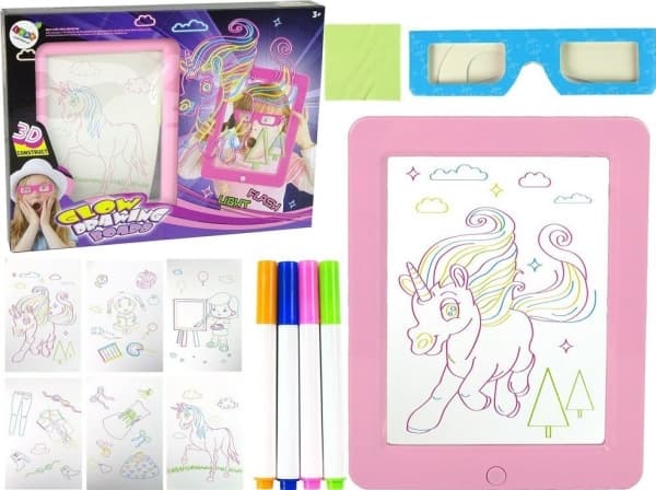 LeanToys Magic Belyst Whiteboard 3D-glasögon Rosa