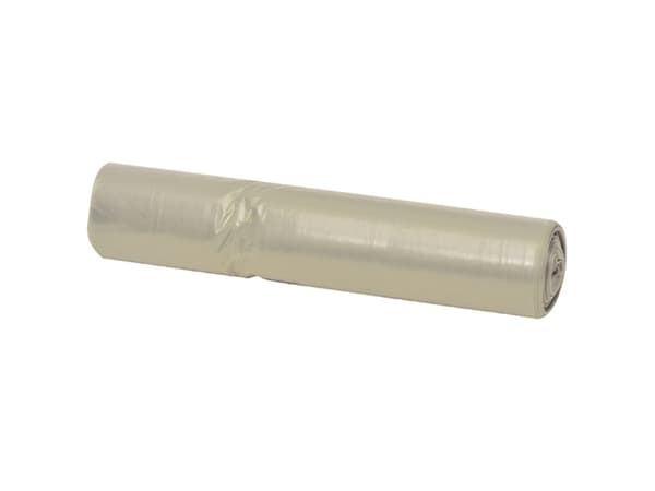 Affaldssække, 50 µm, 750 x 1150 mm Kort side åben, LD-PE, transparent flad taske, kapacitet 125.000l - (6 stk.)