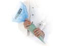 Miniatyrbilde 1 av 2: Madpose, 100 µm, 280 x 530 mm Kort side åben, LD-PE, light blue, Rulle pakke a 12 stk, Fødevaregodke