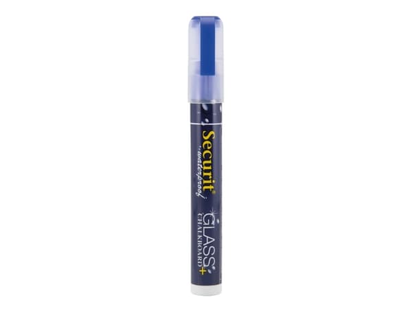 Securit® vandfast kridtmarker skrå spids i blå - (12 stk.)