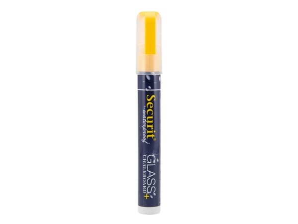 Securit® vandfast kridtmarker skrå spids i gul - (12 stk.)