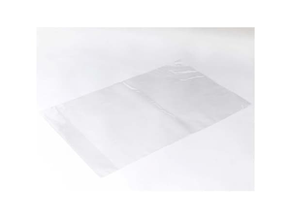 Plastic bag, 30 µm, 310 x 550 mm Kort side åben, BOPP, clear Pose med kile, med kile i bunden pack o