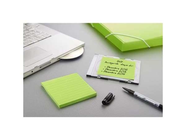 Post-it Super Sticky Notes viivoitettu 101mmx101mm 90sheet/blk 6blk/pakkaus Karnevaaliväri kokoelma