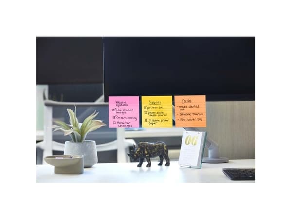 Post-it Super Sticky Notes viivoitettu 101mmx101mm 90sheet/blk 6blk/pakkaus Karnevaaliväri kokoelma