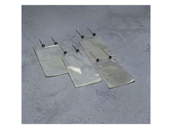 Plastic bag, 30 µm, 220 x 390 mm Kort side åben, pp, clear, Pose med kile med kile i bunden, box of