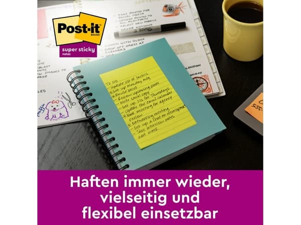 3M 7100234251, Rektangel, Grön, Rosa, Turkos, papper, 101 mm, 152 mm, 90 ark