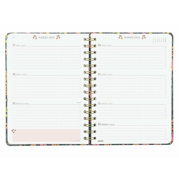 Diary Finocam Moniquilla A5 15,5 x 21,2 cm 2025 Floral