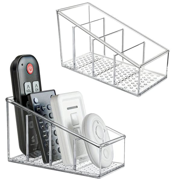 Plastskrivbordsorganisatör, 4 fack, klar akryldesign,2st