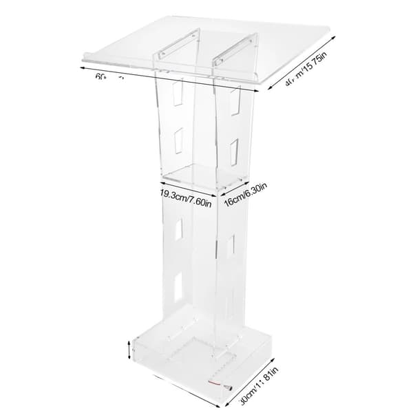 Klar akrylpodium, inbyggd LED-lampa, stabil golvstående design,Transparent