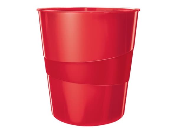 Leitz WOW - Avfallskorg - 15 L - handtag - polypropylen (PP) - röd