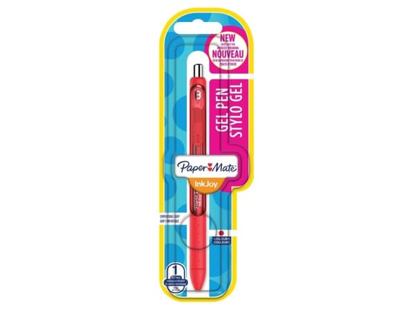 Papermate InkJoy Gel, Uttrekkbar gelépenn, Rød, Rød, Plast, Medium, Rund