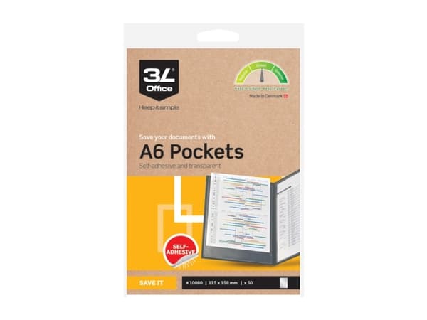 Lomme selvklæbende 3L t/A6 115x158mm 50stk/pak 6620