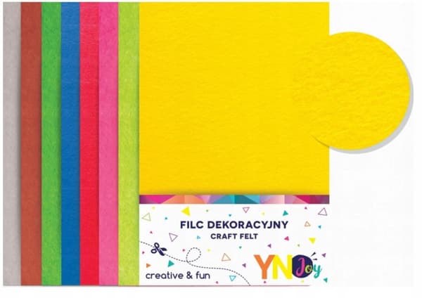 Dekorativ farvet filt skole A4 8 stk