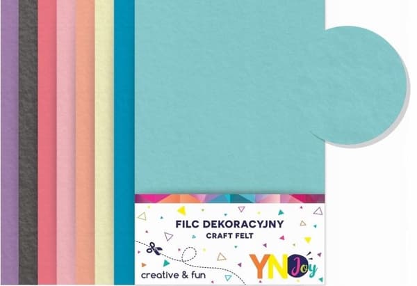 Dekorativ filt i pastelfarver A4 8 stk.