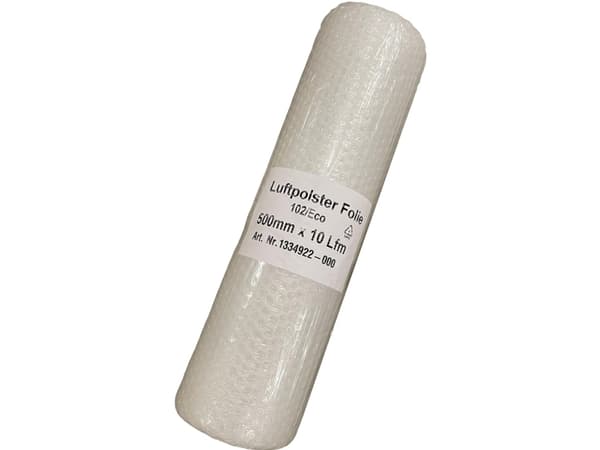 Boblefolie i ruller, 500 mm x 10.00 m 2 lag, COEX-film, transparent Lille boble, pakke a 36 ruller