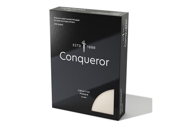 Conqueror Laid, korkeavalkoinen, 100g/m2 laidoitettu, vesileimalla, puuvapaa ECF, 15% puuvillaa, 145µm, 210mm x 29 - (500 kpl)
