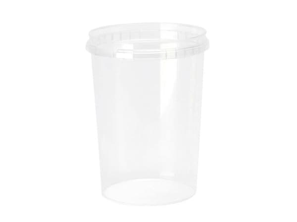 Muoviastia, Handy-lock, pyöreä, Ø 97 korkeus 55 pp, läpinäkyvä, laatikollinen 360 kpl Elintarvikehyväksyttyjä
