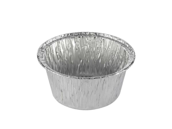 Foliebakke, Plus Pack, Rund, Ø 80 højde 35 aluminium, aluminium, æske a 1000 stk 1-Compartments Føde