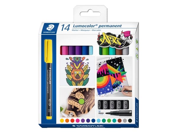 Staedtler Lumocolor 317 C14, Blandade färger, Diverse, Multifärg, Polypropylen (PP), Medium, 1 mm