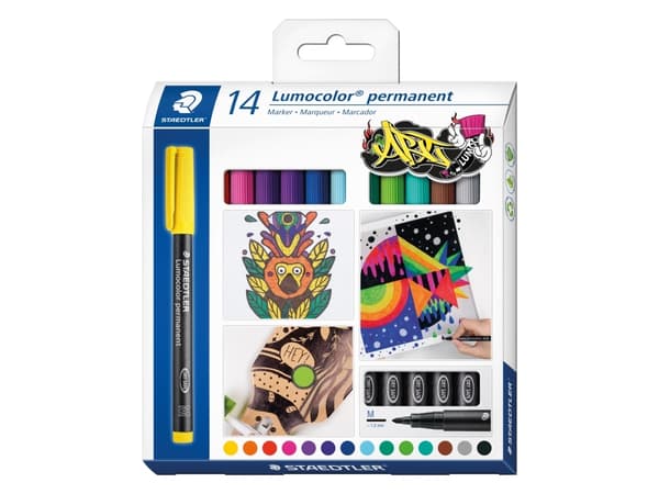 Staedtler Lumocolor 317 C14, Blandade färger, Diverse, Multifärg, Polypropylen (PP), Medium, 1 mm