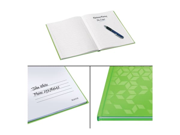 Leitz WOW - Muistikirja - koteloitu - A5 (148 x 210 mm) - 80 arkkia / 160 sivua - viivoitettu - vihreä