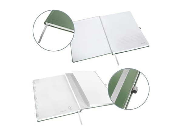 Leitz Style - Notisbok - eskebundet - A5 (145 x 210 mm) - 80 ark / 160 sider - elfenbenspapir - rutet - olive green cover